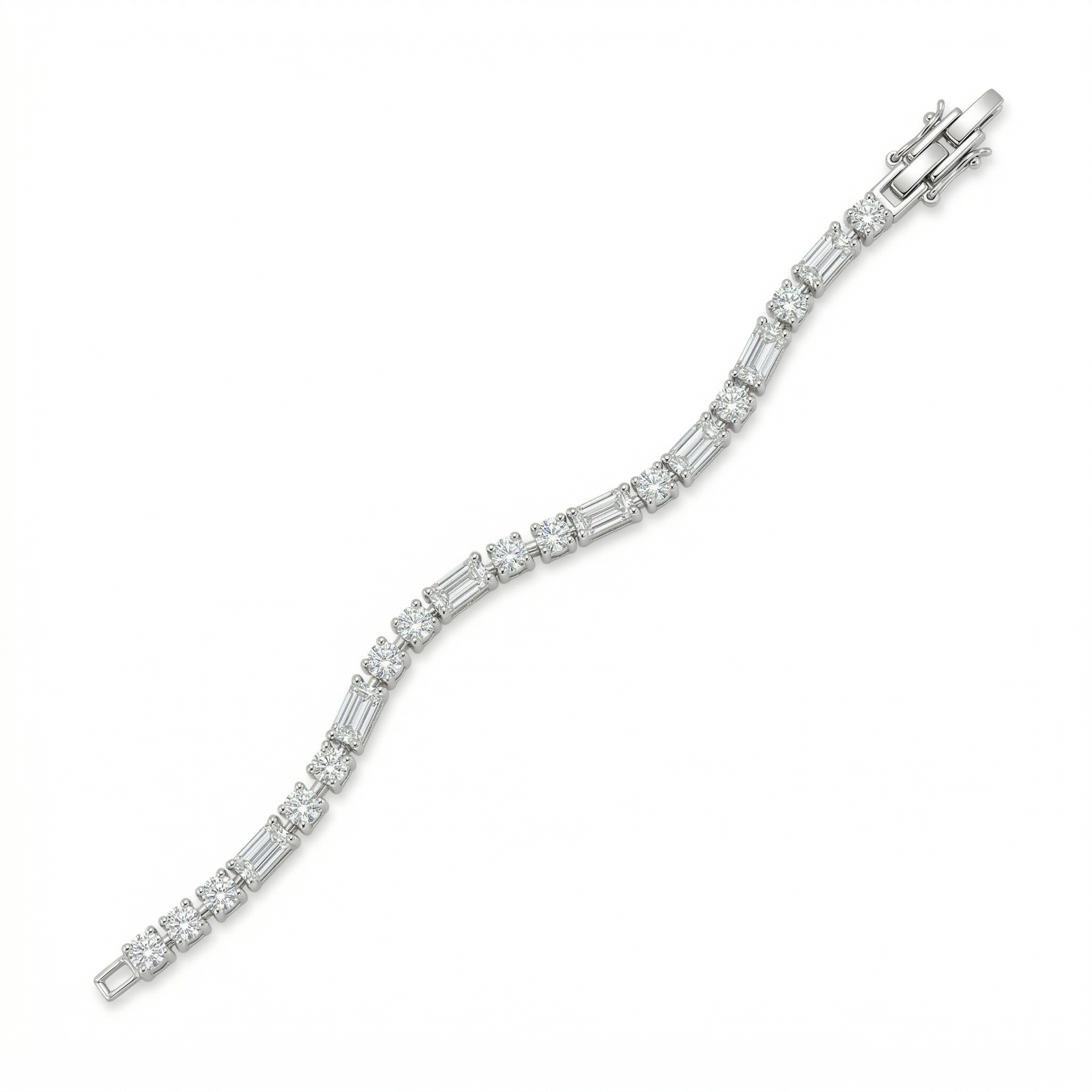 Mixed-Cut Crystal Tennis Bracelet