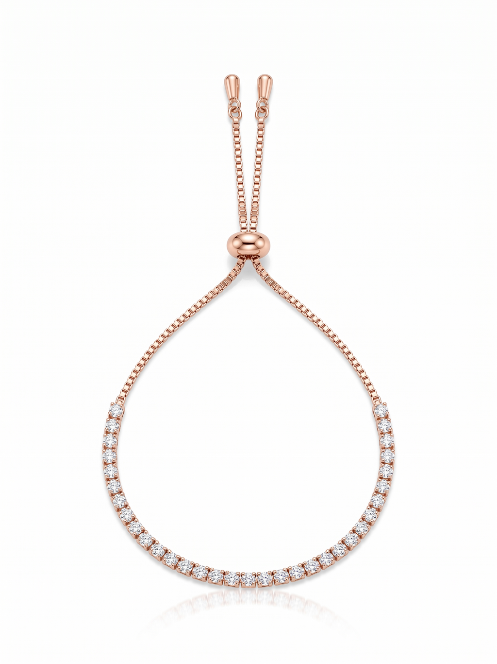 Rose Gold Sparkle Bolo Bracelet - 18K Gold Plated