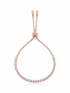 Rose Gold Sparkle Bolo Bracelet - 18K Gold Plated