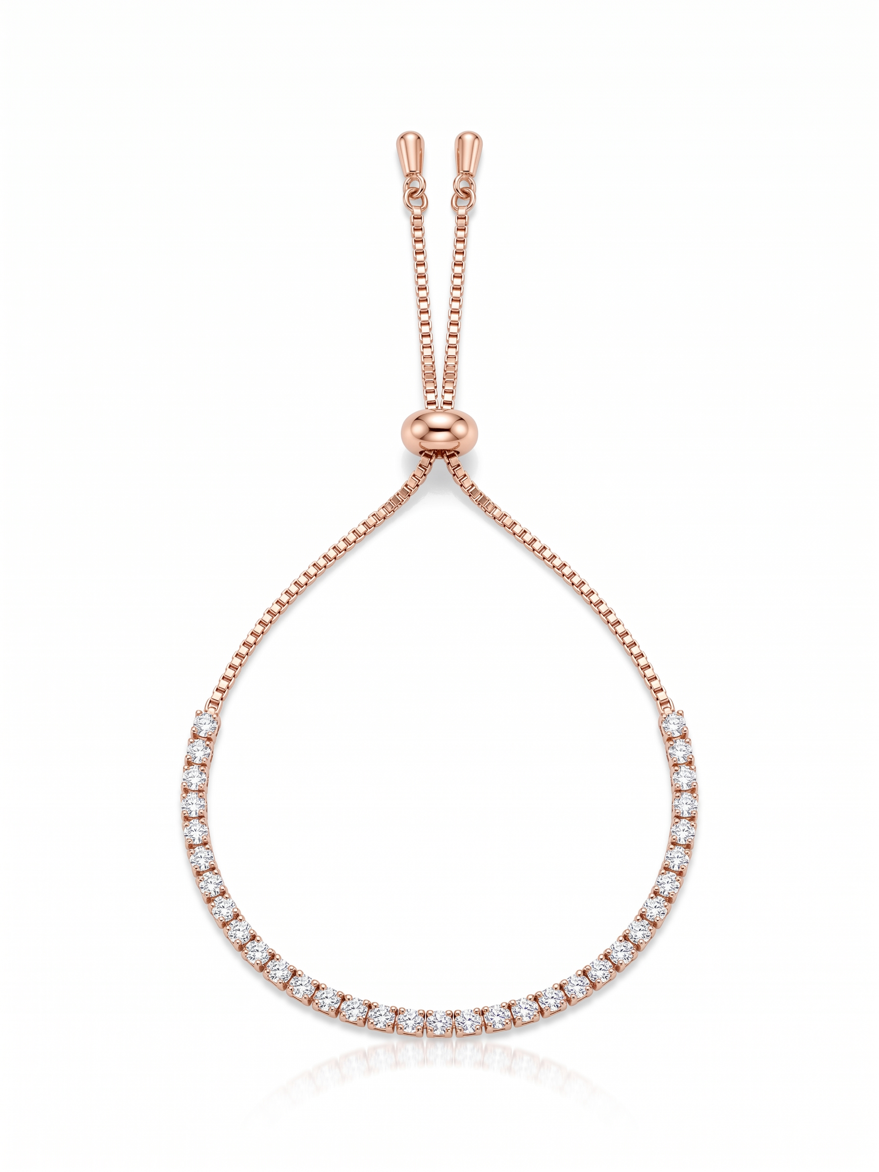 Rose Gold Sparkle Bolo Bracelet - 18K Gold Plated