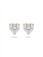 Heartfelt Solitaire Studs - 18K Gold Plated