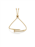 Gold Nail Adjustable Bolo Bracelet - 18K Gold Plated