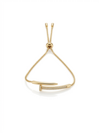 Gold Nail Adjustable Bolo Bracelet - 18K Gold Plated