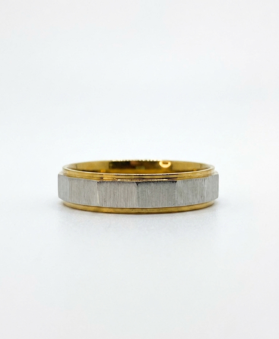 Men’s Two-Tone Band - 18K Gold Plated