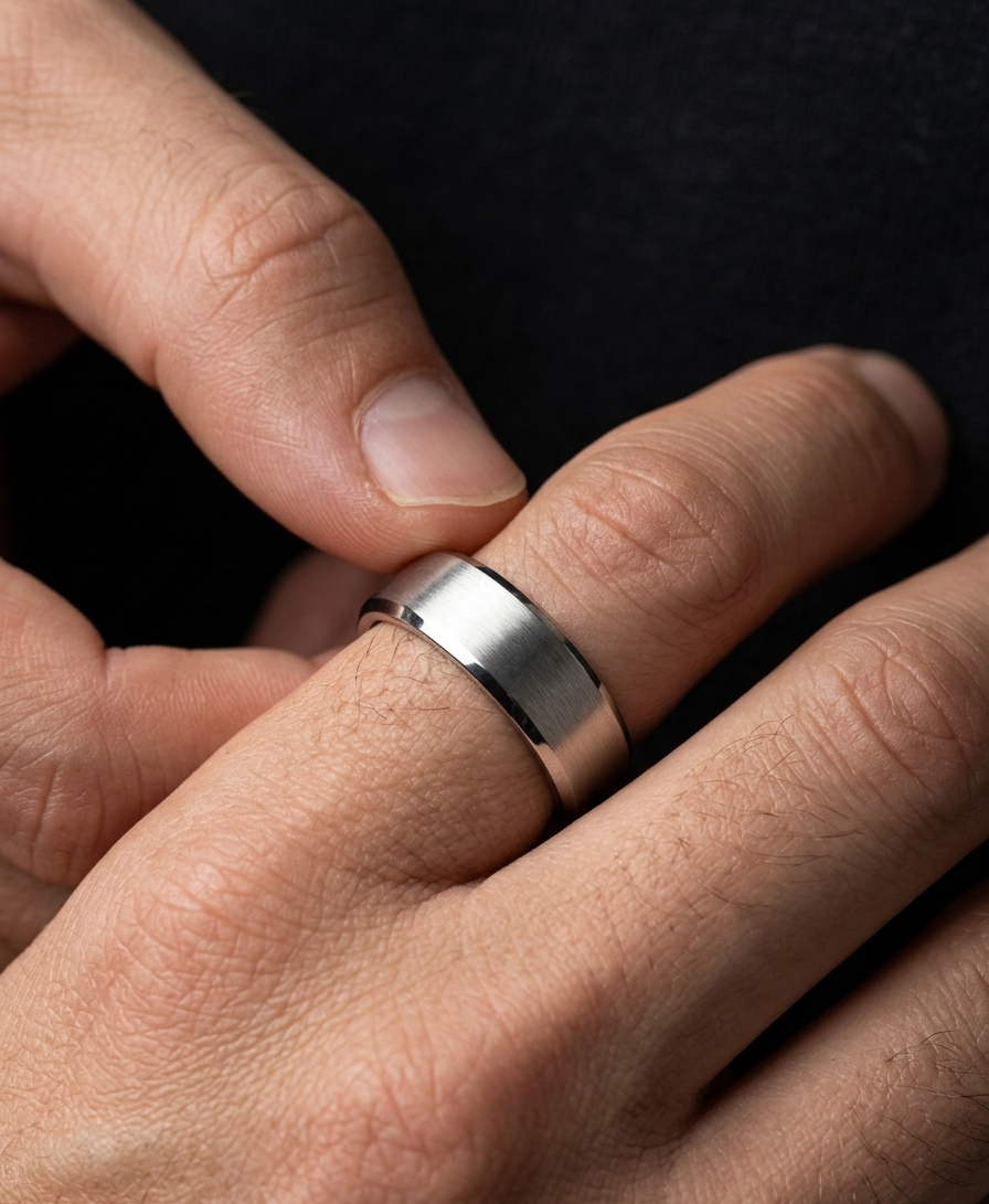 Men’s Beveled Edge Matte Band