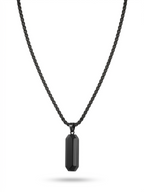 Matte Black Octagonal Pillar Necklace