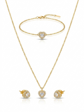 Eternal Heart Halo Gold Jewelry Set - 18K Gold Plated