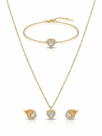 Eternal Heart Halo Gold Jewelry Set - 18K Gold Plated