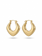 The Sculpted Diamond Hoops - 18K Gold Plated