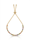 Gold Multi-Color Rainbow Adjustable Bolo Bracelet