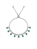 Silver Radiant Square Halo Adjustable Bolo Bracelet