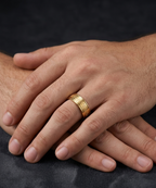 Men’s Engraved Grecian Ring - 18K Gold Plated