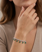 Silver Radiant Square Halo Adjustable Bolo Bracelet