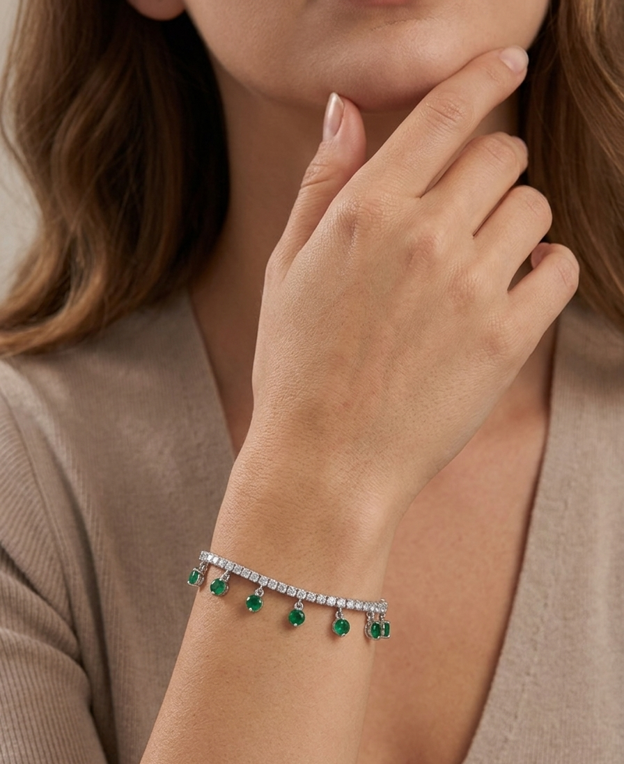 Silver Radiant Square Halo Adjustable Bolo Bracelet
