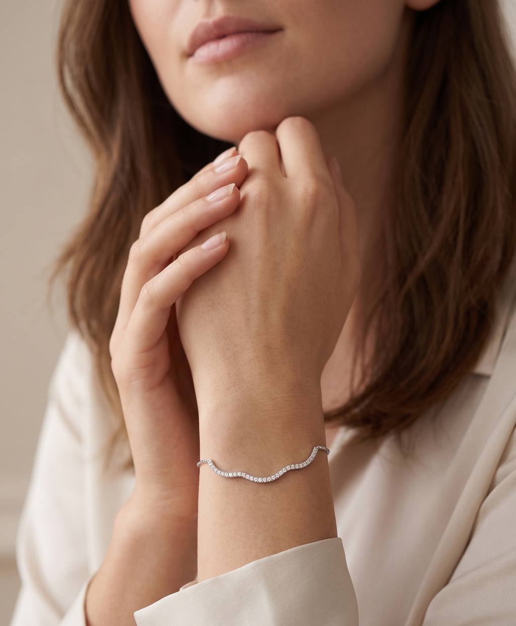 Silver Wave Adjustable Bracelet