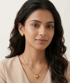 Radiant Molten Gold Heart Jewelry Set - 18K Gold Plated