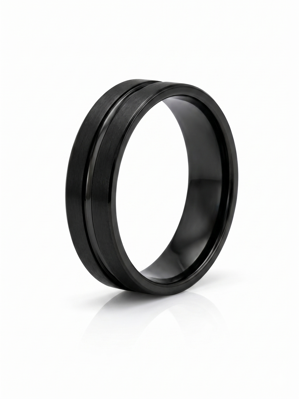 Men’s Matte Black Groove Band