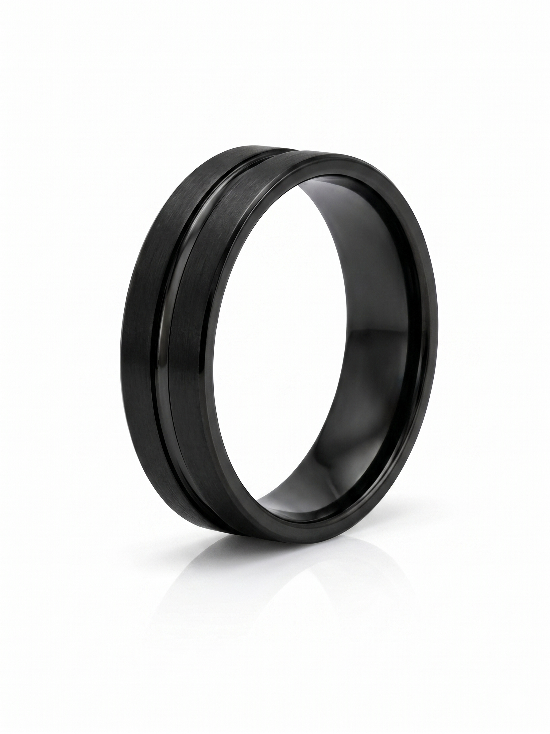 Men’s Matte Black Groove Band