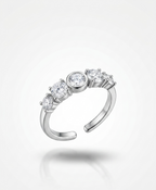 Five-Stone Crystal Stellar Open Ring