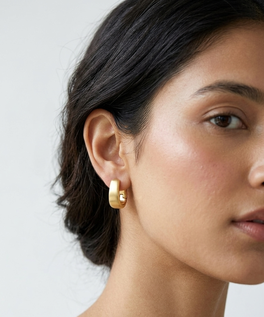 The Matte U-Hoops - 18K Gold Plated