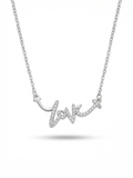 Crystal Script "Love" Pendant Necklace