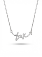 Crystal Script "Love" Pendant Necklace