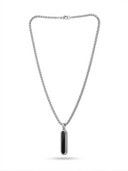 Onyx Inlay Octagonal Bar Necklace