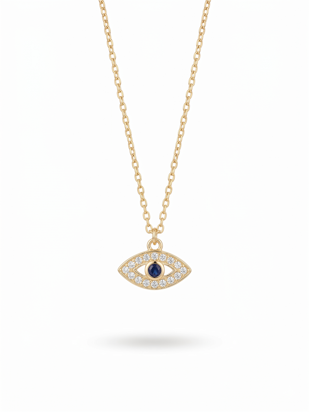 Radiant Evil Eye Pendant Necklace - 18K Gold Plated