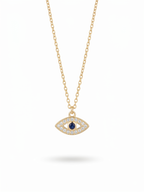 Radiant Evil Eye Pendant Necklace - 18K Gold Plated