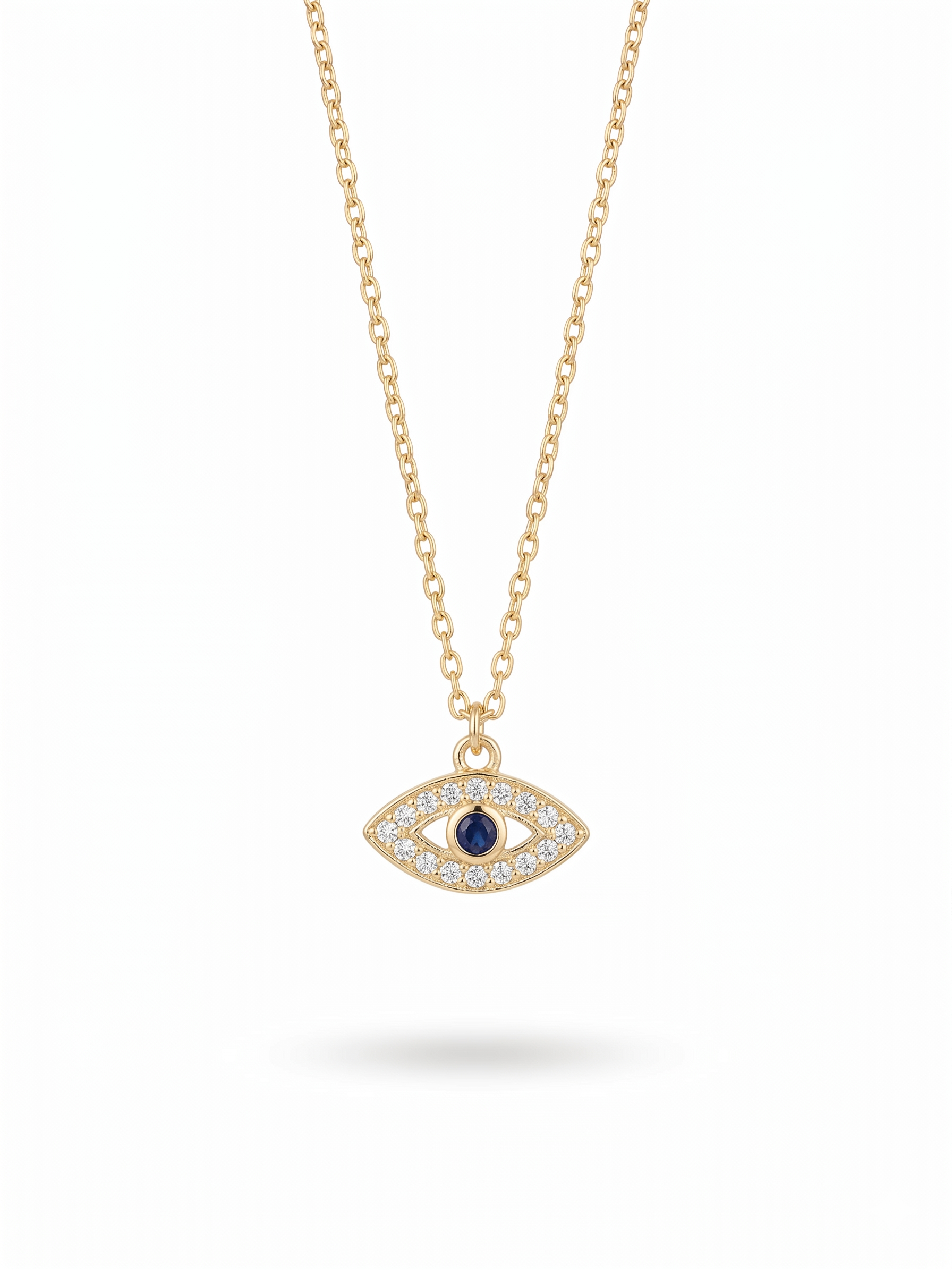 Radiant Evil Eye Pendant Necklace - 18K Gold Plated