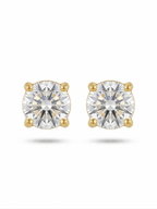 Round Solitaire Studs - 18K Gold Plated
