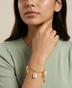 Riviera Cowrie & Starfish Charm Bracelet-18K Gold Plated