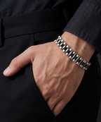 Two-tone Architectural Link Watch style Bracelet