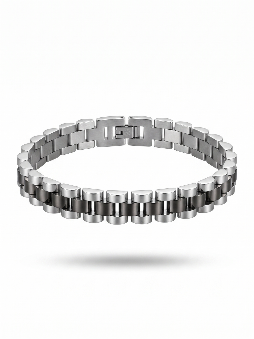 Two-tone Architectural Link Watch style Bracelet