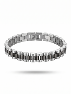 Two-tone Architectural Link Watch style Bracelet