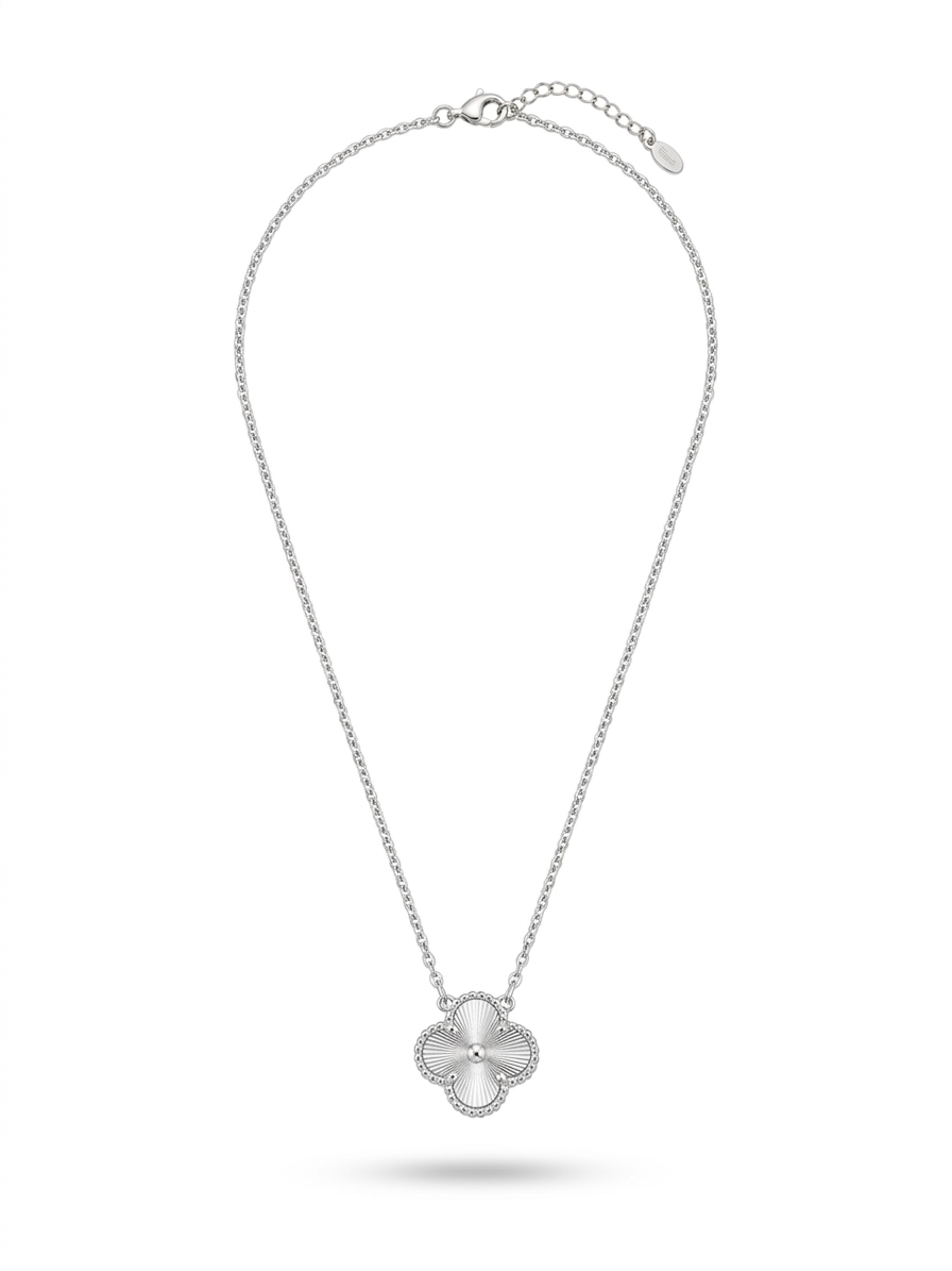 Silver Clover Pendant Necklace