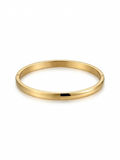 Dual-Finish Minimalist Bangle in Gold - 18K Gold Plated