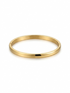 Dual-Finish Minimalist Bangle in Gold - 18K Gold Plated