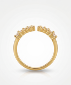 Crystal Cluster Open Band Ring - 18K Gold Plated