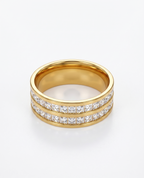 The Timeless Elegance Double-Row Eternity Ring - 18K Gold Plated
