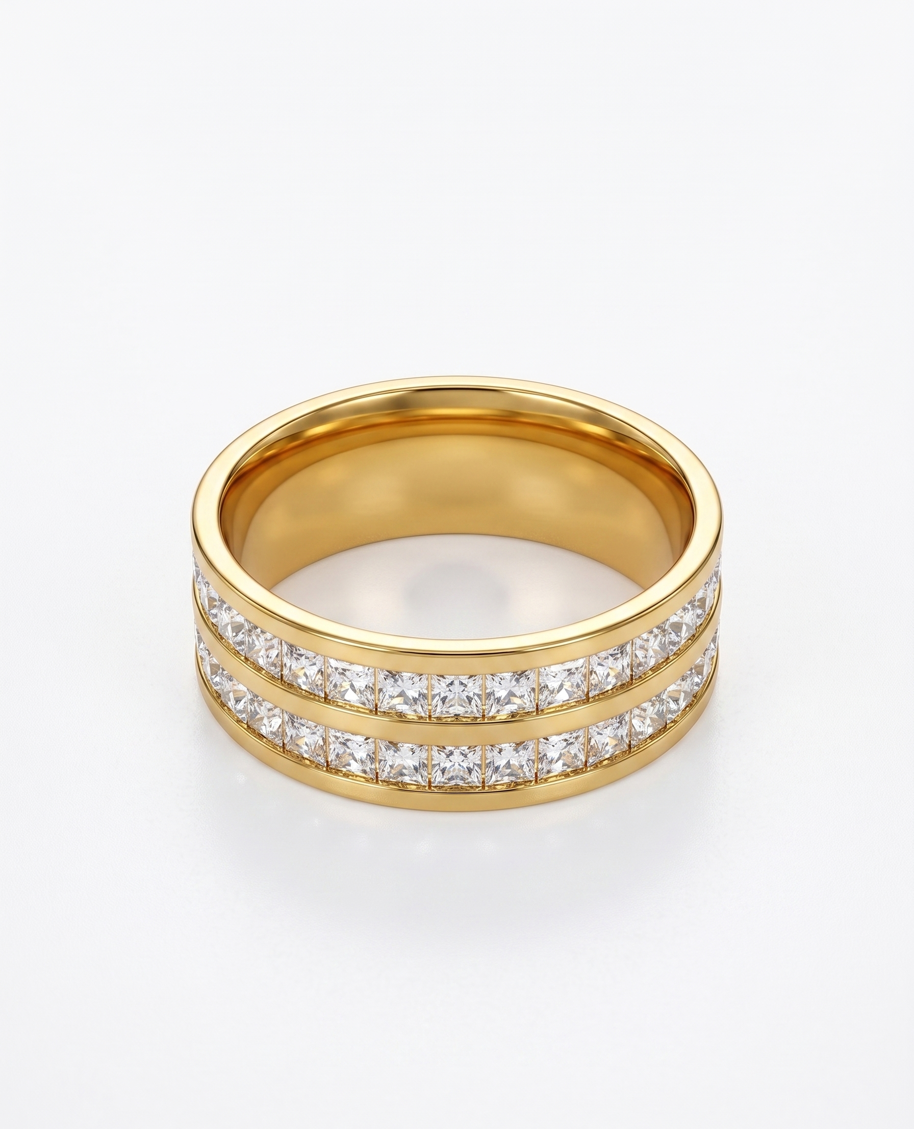 The Timeless Elegance Double-Row Eternity Ring - 18K Gold Plated