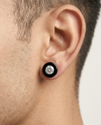 Black mens stud earrings