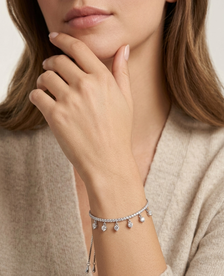 Silver Celestial Charm Adjustable Bolo Bracelet