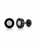 Black mens stud earrings
