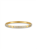 Crystal Embedded Segmented Bangle in Gold - 18K Gold Plated