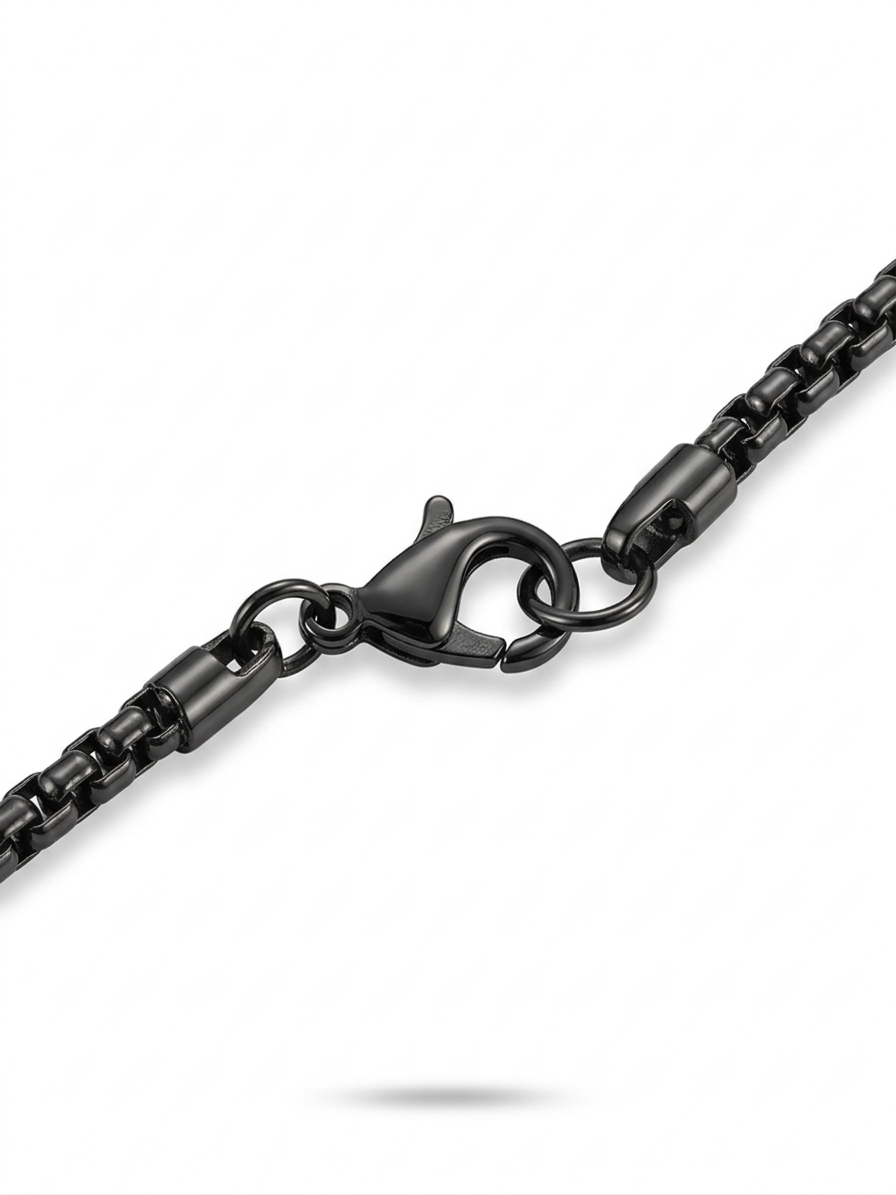 Matte Black Octagonal Pillar Necklace