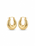 Fluid Gold Drop Hoops - 18K Gold Plated