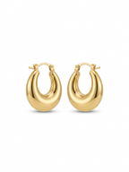 Fluid Gold Drop Hoops - 18K Gold Plated