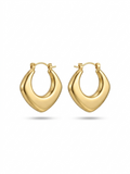 The Sculpted Diamond Hoops - 18K Gold Plated