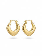 The Sculpted Diamond Hoops - 18K Gold Plated